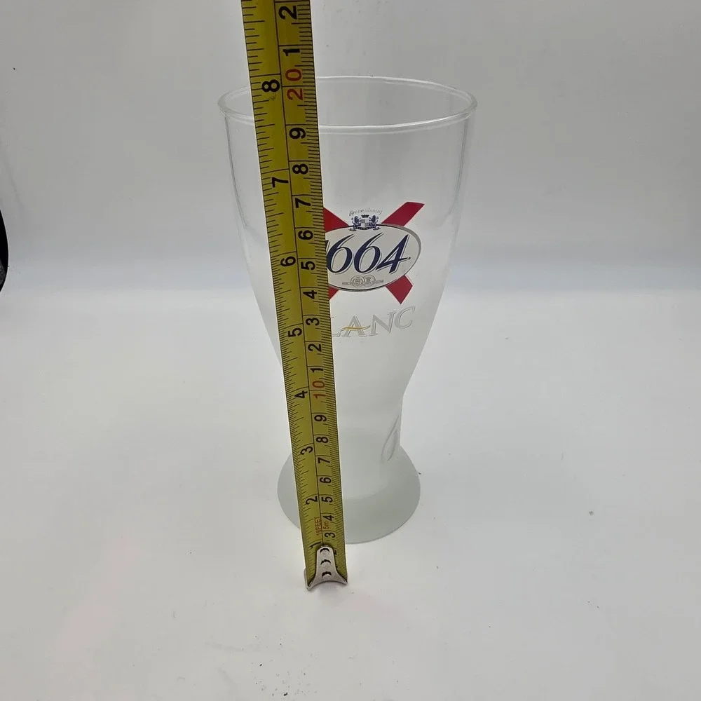 Kronenbourg 1664 Blanc Frosted Beer Glass 0.5L Pilsner Wheat Beer Barware O5‎
